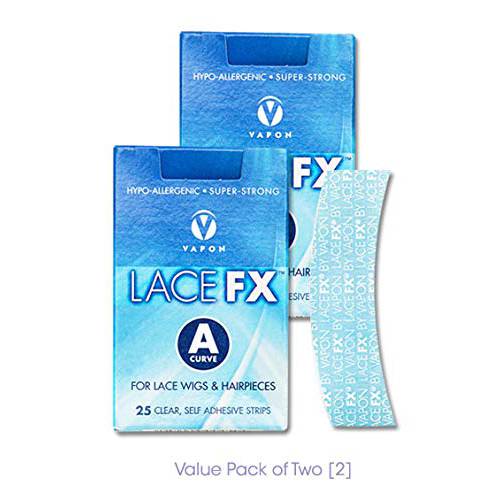 Lace Fx Tape By Vapon B Curve Double Sided Super Adhesive Clear Strips for Front Lace Wigs by Vapon, INC BEAUTY