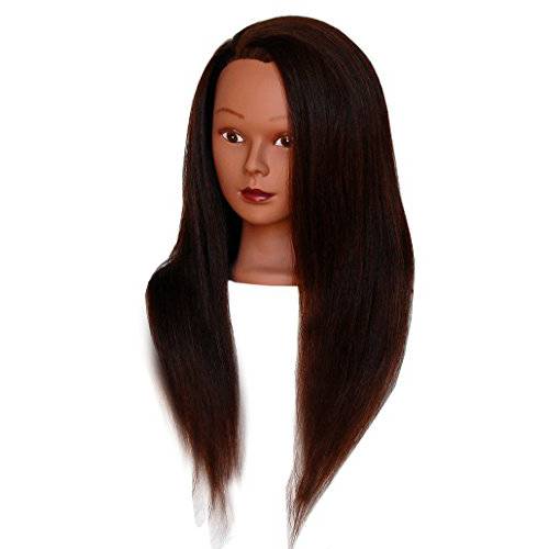 HairZtar 100% Human Hair 24 Mannequin Head Hairdresser Training Head Manikin Cosmetology Head (NORA)