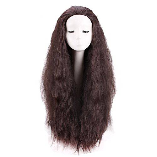 Women’s Long Dark Brown Curly Cosplay Wig for Anime