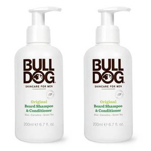 Bulldog Original Beard Shampoo and Conditioner (Pack of 2) with Aloe Leaf Juice and Green Tea Leaf Extract, 6.7 fl. oz.