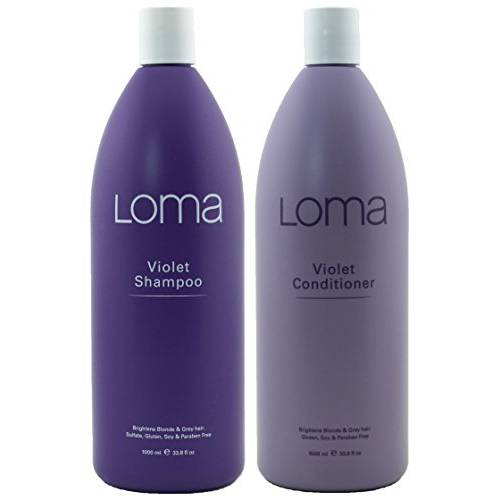 Loma Hair Care Violet Shampoo Violet Conditioner Duo, 33.8 Fl Oz each