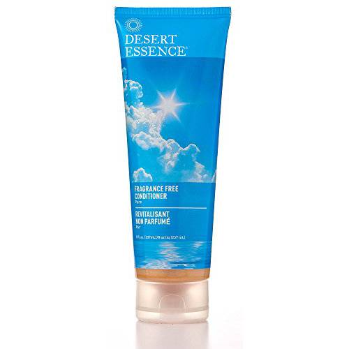 Desert Essence Fragrance Free Conditioner - Pure - 8 Fl Ounce - Pack of 2 - Gloss & Shine - Smoothes & Softens Hair - No Oil Residue - Antioxidants - Green Tea - Jojoba Oil - Vitamin B5
