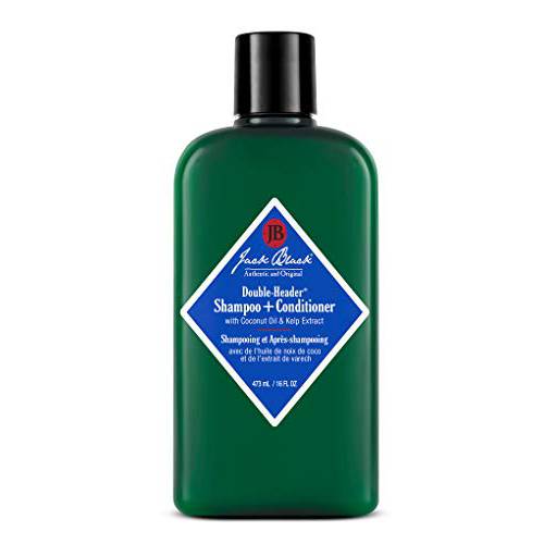 Jack Black - Double-Header Shampoo + Conditioner - PureScience Formula, Coconut Oil and Kelp Extract, Sulfate-Free, Removes Oil and Product Buildup, Lightly Conditions and Soothes, 16 Oz