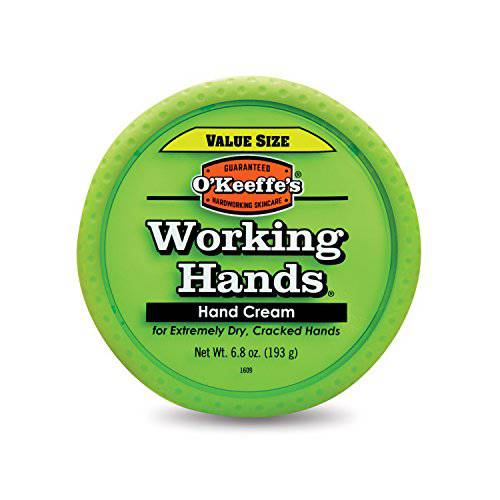 O’Keeffe’s Working Hands Hand Cream, For Extremely Dry, Cracked Hands, 6.8 oz Jar (Value Size, Pack of 1)