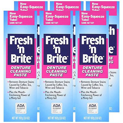 Fresh’n Brite , Denture Cleaning Paste with Gel-3.8 Tube Pack of 3 Mint