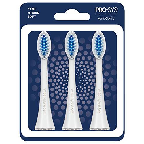 PRO-SYS VarioSonic V130 Hybrid Soft Replacement Heads, Pack of 3. Also fits Burst Brush