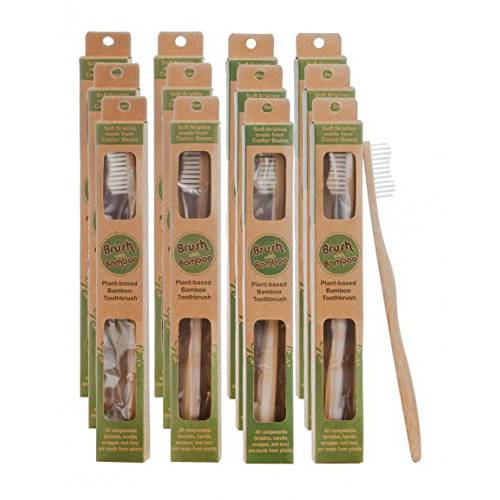 Plant-Based Bamboo Toothbrush - Adult Size (Pack of 12)