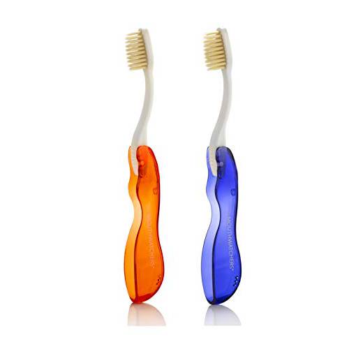 MOUTHWATCHERS Doctor Plotka’s Floss Bristle Silver Folding Travel Toothbrush