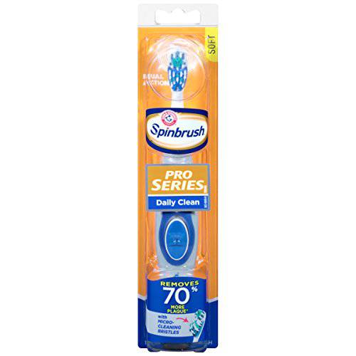 Arm & Hammer Spinbrush Pro Series Daily Clean Battery Toothbrush, Soft (Color May Vary)