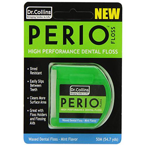 Dr. Collins Perio Floss, Mint Waxed, 50 meter Package