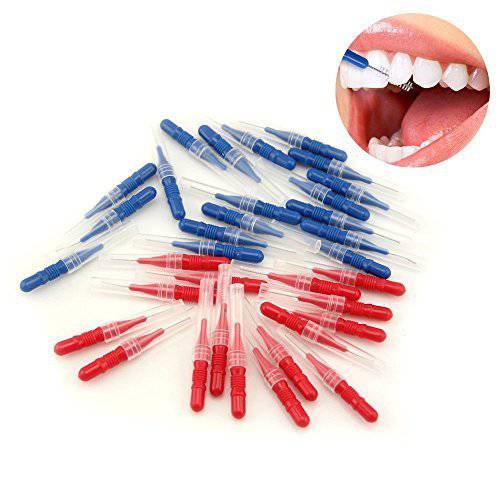 LKE 50pcs/Pack Interdental Brush Tooth Flossing Head Oral Dental Hygiene Brush Tooth Cleaning Tool Tooth Cleaning Tool