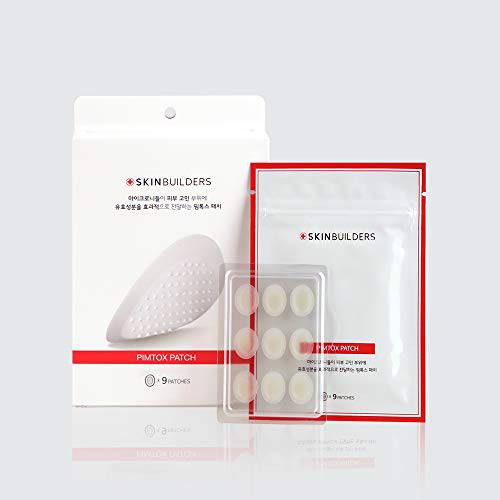 SKINBUILDERS Pimtox Patch, Microdart Anti-Acne Pimple Patches with Micro-needles for Acne and Skin Trouble, Spot Clear Patch, Covering Zits and Blemishes [9Patches]