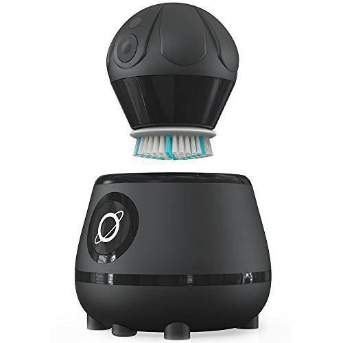 TAO Clean Ona Diamond Orbital Facial Brush and Cleansing Station, Electric Face Cleansing Brush with Ergonomic Handle, Dual Speed Settings, Black