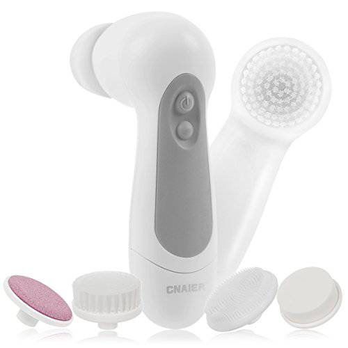 Waterproof Facial Cleansing Spin Brush Set with 3 Exfoliating Brush Heads - Electric Face Scrubber Cleanser Brush by CLSEVXY - Face Brush for Gentle Exfoliation and Deep Scrubbing