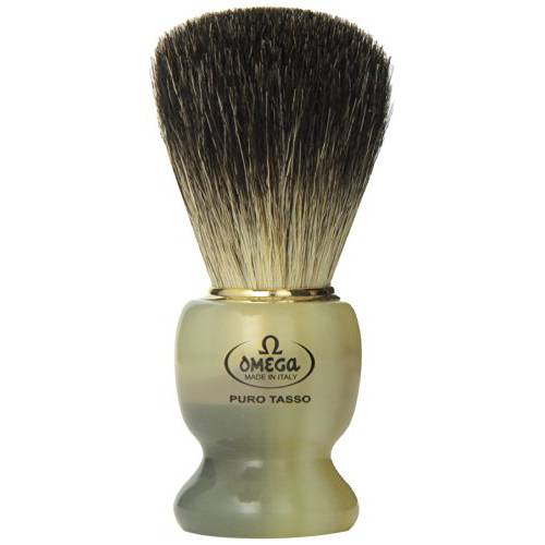 Omega 63171 Stripey 100% Pure Badger Shaving Brush with Stand