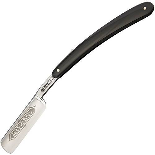 DOVO Straight Razor with Cellidur Black Handle Carbon Steel Blade