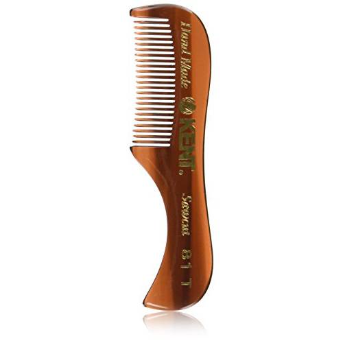 KENT 81T Freddie Handmade Beard Mustache Comb - Extra Small. Unbreakable Fine Toothed Beard and Moustache Combs Pocket Size for Facial Hair Grooming. Hand-Made Saw-Cut & Polished