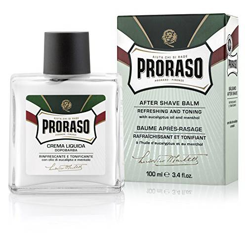 Proraso After Shave Balm for Men, Refreshing and Toning Moisturizer with Menthol and Eucalyptus Oil, 3.4 Fl Oz