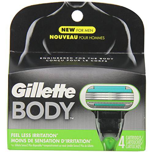 Gillette Body Men’s Razor Blade Refills, 4 Count, Mens Razors / Blades