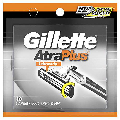 Gillette AltraPlus Mens Razor Blade Refills, 10 Count, Lubra-Soft Strip for Smoothness and Comfort