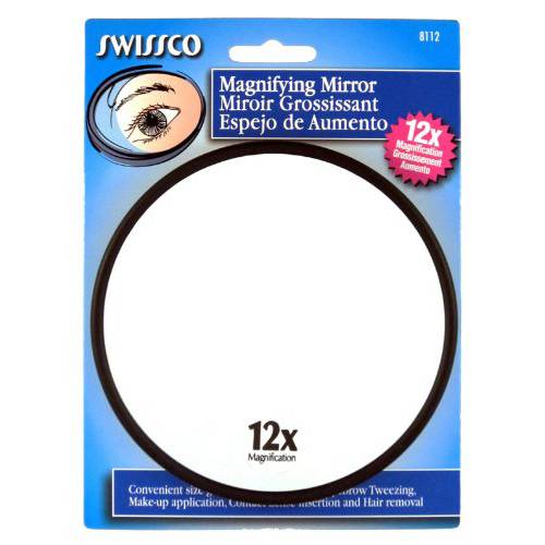 Swissco Suction Cup Mirror 12x Magnification, 5 inches