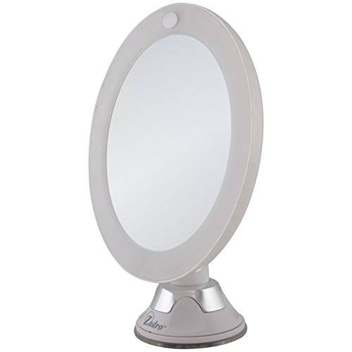 Zadro LED Lighted 10X Magnification Z’Swivel Power Suction Cup Vanity Wall Mount Beauty Makeup Mirror, White