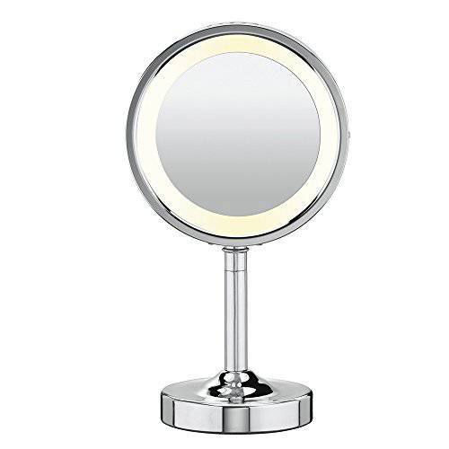 Conair Double-Sided Lighted Makeup Mirror - Lighted Makeup Mirror 1x/5x magnification Polished Chrome Finish