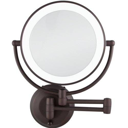 Zadro 11 LED Wall Mounted Makeup Mirror 5 or 10X/1X Shaving Mirror Cordless or Battery-Operated Vanity Mirrors for Wall