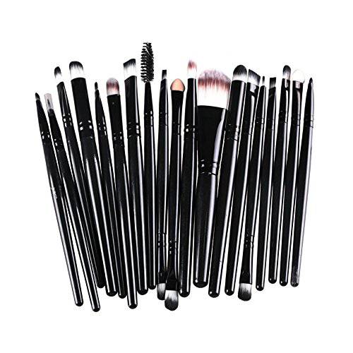 AMarkUp 20 Pcs Pro Makeup Brushes Set Powder Foundation Eyeshadow Eyeliner Cosmetic Brush (Black)