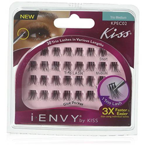 i-ENVY by KISS Trio Lash Classic Medium 30 Lashes Natural Style 3X Faster Easier Application