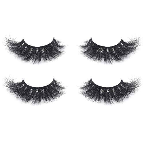 Mink Eyelashes 3D Natural or Dramatic Look,Fluffy 100% Real Mink Hair False Lashes 2 Pack with Hand-made Mirror Box in Variety Style:Refer to the 3D Video to Choose Yours