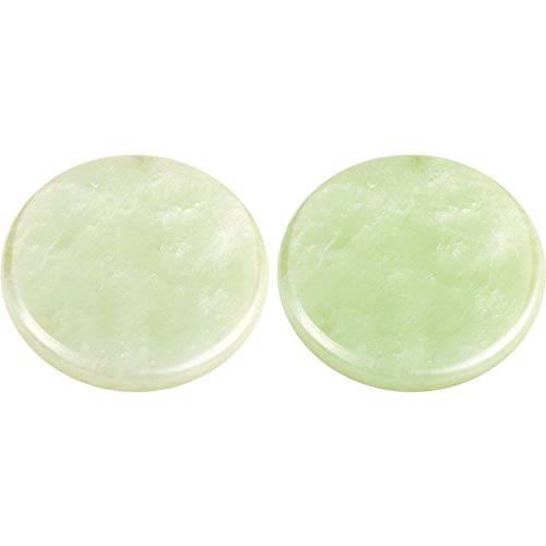 2 Pieces Jade Stone for Lash Glue Eyelash Extension Round Jade Stone Lash Glue Holders Adhesive Pallet Fake Eye Lash Holder Base 2 Inch (Green)