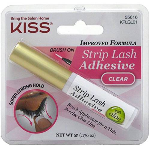 KISS Strip Eyelash Adhesive, Clear 0.176 Oz KPLGL01 (4 Pack)