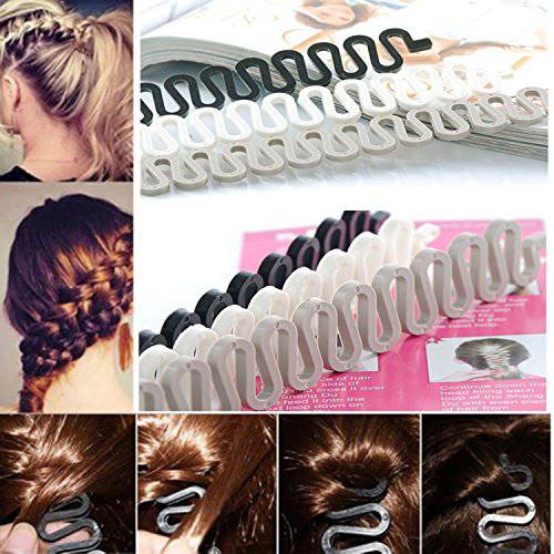 6PCS BeautyMood Fashion French Hair Styling Clip french braid tool Bun Maker Braid Tool Hair Accessories Twist Plait Hair Braiding Tool(Black,Gray and White)