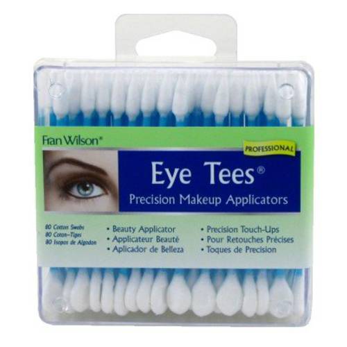Fran Wilson EYE TEES COTTON TIPS 80 Count (3 PACK) - Precision Makeup Applicator, Double-sided Swabs with Pointed and Rounded Ends for Perfect Blending, Effective Cleaning and Precise Touch-ups