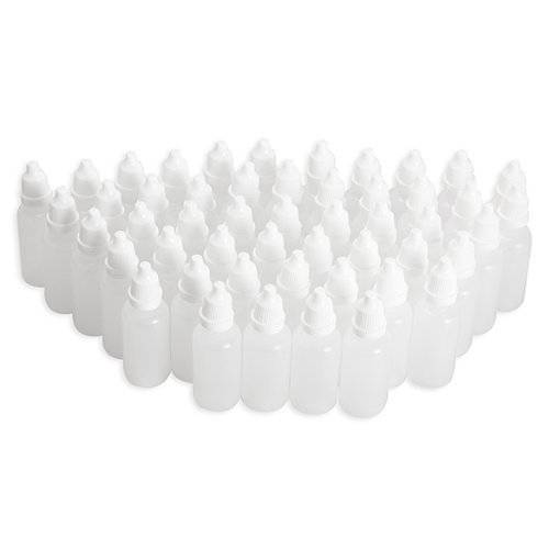 Wowlife Clear 5ml/10ml/8ml/15ml/20ml/30ml/50ml White Plastic Empty Squeezable Dropper Bottles 50 Pcs Eye Liquid Dropper with Caps (5ml)