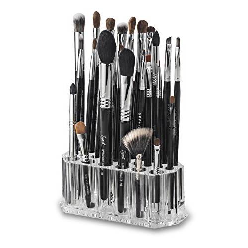 byAlegory Acrylic Makeup Beauty Brush Organizer | 26 Space Cosmetic Storage (CLEAR)