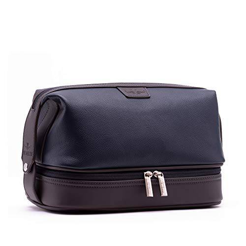 Vetelli Leather Toiletry Bag for Men, Ideal Gift for Travel, Durable, Water-Resistant