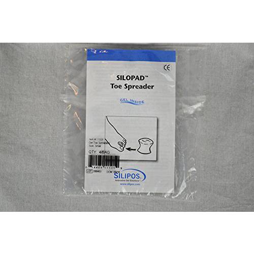 Silipos Gel Toe Spreader for Relieving Pain Due to Bunions, Overlapping Toes, Toe Drift, and Calluses, Item 11505, Size Small, 4 per Polybag