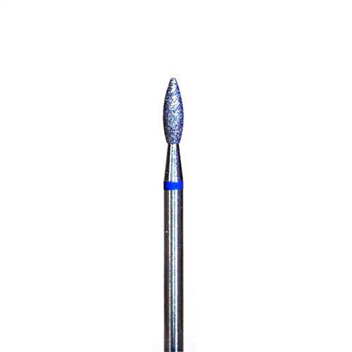 NashlyNails E-File Nail Drill bit for Manicure and Pedicure, Russian Electric File bits, Diamond, Flame(Drop) with a Rounded tip 025, Medium grit, Non Painful