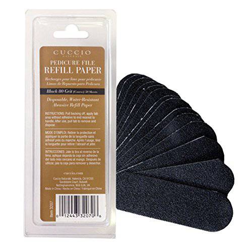 Cuccio Naturale 50 Count Black Refills (80 Grit) for Pedicure File , 50 Count (Pack of 1)