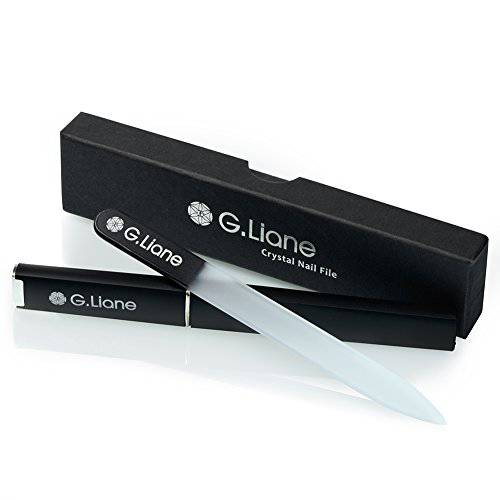 Crystal Glass Nail File - G.Liane Professional Double Sided Etched Crystal Nail File Set For Nail Art & Nail Care Alternative To Metal Nail files Emery Boards & Buffer Lifetime Quality (Black)