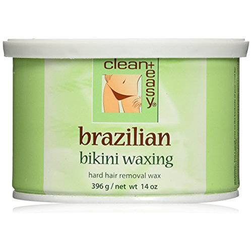 Clean + Easy Brazilian Hard Wax, Full Body Hair Removal For All Skin Types, 14 oz