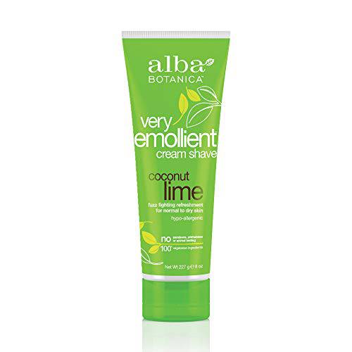 Alba Botanica Very Emollient Cream Shave, Coconut Lime, 8 Oz