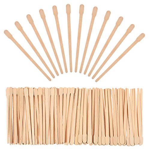 500 Pieces Brow Wax Sticks Small Wax Spatulas Applicator Wood Craft Sticks for Hair Removal Eyebrow Lip, Nose Wax Applicator Sticks