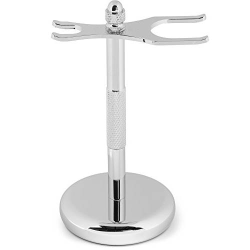 Perfecto Deluxe Chrome Razor and Brush Stand - The Best Safety Razor Stand. This Will Prolong The Life of Your Shaving Brush.