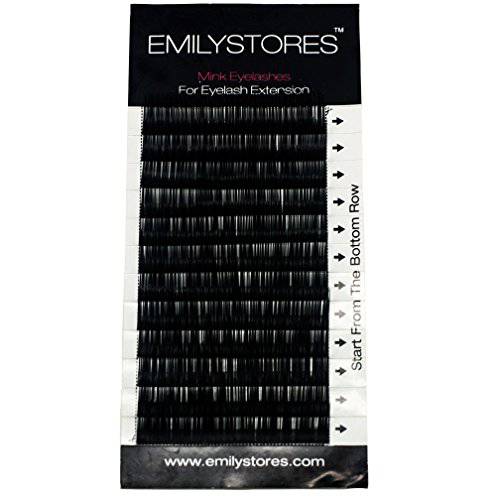 EMILYSTORES Eyebrow Eyelash Extensions Under Lower False Lashes Mixed J Curl 0.10mm Length 5mm 6mm 7mm 8mm In One Tray