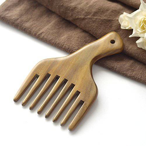 Massage Comb Wooden Comb Hair Pick Wide Tooth Green Sandalwood Pocket Comb Small Hair Comb