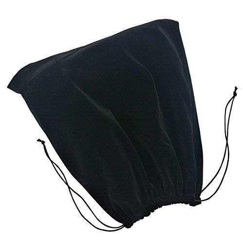 Sanrich Large Black Velvet Pouch Bags With Drawstring 5 Pack -14 x14 INCH Treat Bag Dust Bag For Gift Hair Dryer Hotel Storage Bag Velvet Gym Bags Drawstring Cloth Packing Bag