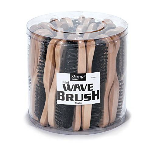 Annie Mini Wave Brush Bulk, Hard Bristles, 24 Count